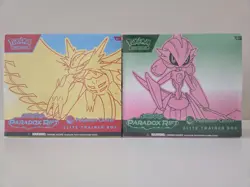 SET OF 2 Pokemon Paradox Rift Pokemon Center ETBs Roaring Moon & Iron Valiant 820650874161 - Image 1