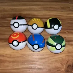 Plastic Empty Pokemon Pokeballs, Multiple Colors & Styles, Lot Of 6 - Image 1