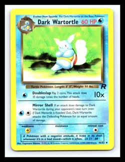 💥 Dark Wartortle | Pokemon TCG 2000 | (Rocket Set) Non Holo Vintage # 46/82 - Image 1
