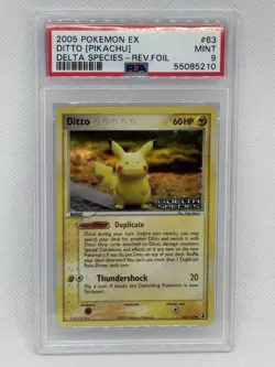 2005 Pokemon Ditto 63/113 (Pikachu) - Delta Species - Vintage Reverse Holo PSA 9 - Image 1