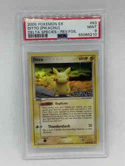2005 Pokemon Ditto 63/113 (Pikachu) - Delta Species - Vintage Reverse Holo PSA 9 - Image 3