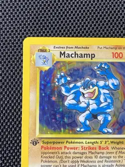 Machamp 8/102 1st Edition Holo Base Set Pokemon LP+ - Image 2