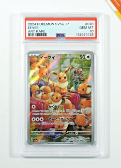 Pokemon PSA 10 Eevee #078 Holo SV5a Crimson Haze Art Rare 2024 Japanese - Image 1