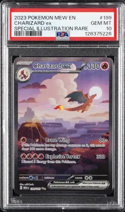 2023 POKEMON MEW EN-151 SPECIAL ILLUSTRATION RARE #199 CHARIZARD EX PSA 10 - Image 1