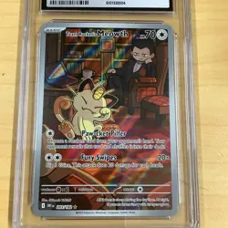 Pokemon Team Rocket's Meowth 203/182 Sv10: Destined Rivals Holo CGC 10 - Image 3