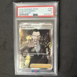 Boss's Orders Giovanni 189/192 Sword & Shield Rebel Clash Full Art PSA 9 - Image 1