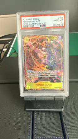 One Piece 2024 Portgas D. Ace Secret Alt Art OP07-119 PSA 10 Gem Mint - Image 1