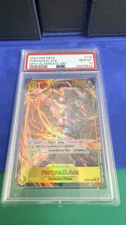 One Piece 2024 Portgas D. Ace Secret Alt Art OP07-119 PSA 10 Gem Mint - Image 3