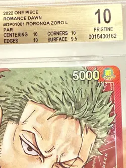 ✅Roronoa Zoro (OP01-001) Alt Art Leader BGS 10 One Piece - ROMANCE DAWN English - Image 4