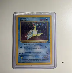 Pokemon TCG Lapras Fossil Holo Card 10/62 Unlimited Rare NM Condition - Image 1