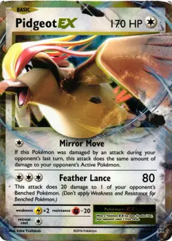 Pokemon TCG Pidgeot EX 64/108 2016 XY Evolutions Ultra Rare Holo HP - Image 1