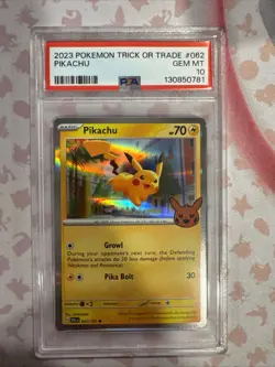 2023 POKEMON TRICK OR TRADE #062 PIKACHU PSA 10! - Image 1