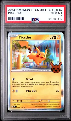 2023 POKEMON TRICK OR TRADE #062 PIKACHU PSA 10 - Image 1