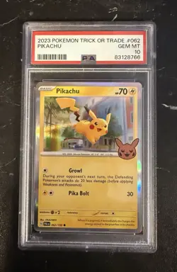 2023 Pokemon Trick Or Trade Pikachu PSA 10 #062 - Image 1