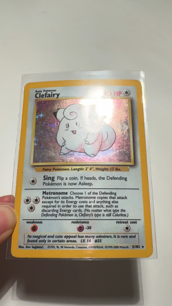 Pokemon TCG Clefairy Base Set Holo Unlimited 5/102 WOTC Condition MP - Image 2