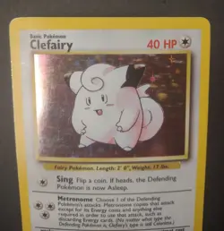 Pokemon TCG Clefairy Base Set 5/102 Holo Unlimited Holo Rare MP. 1999 WOTC - Image 3