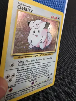 Clefairy 5/102 Base Set Unlimited Holo Rare Pokemon TCG WOTC MP very good 1999 - Image 2