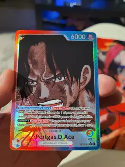 One Piece Portgas.D.Ace OP13-002 Alt Art Leader ENGLISH Carrying On His Will - Image 1