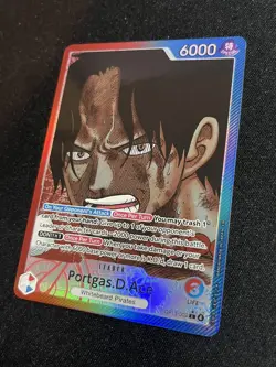 One Piece Portgas D. Ace Alt Art Leader OP13-002 L (OP-13 English) - Image 2