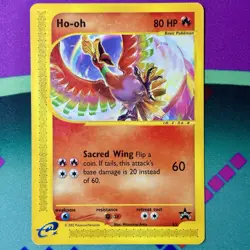2002 HO-OH 52 Black Star Promo Wizards of the Coast Vintage Pokemon Card MP- - Image 1