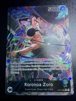 Op12-020 Roronoa Zoro AA Leader Alternative Art Edition English One Piece Card - Image 1