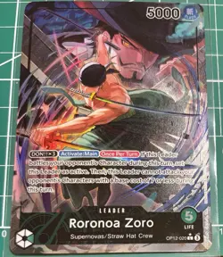 Op12-020 Roronoa Zoro AA Leader Alternative Art Edition English One Piece Card - Image 1