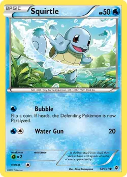 Squirtle 14/101 Common Plasma Blast Non Holo Pokemon Card - Image 1