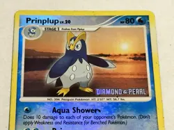 Prinplup 58/130 STAMPED Diamond & Pearl Reverse Holo Pokemon Card 2007 EX!! - Image 2