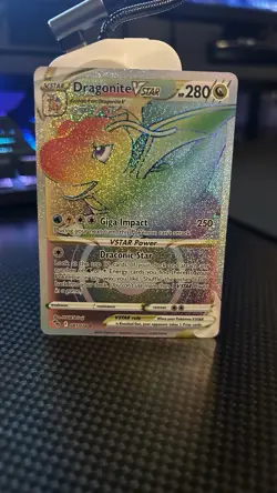 Pokemon TCG Dragonite VSTAR Secret Rare 081/078 Pokemon GO Holo 280 HP Card - Image 1