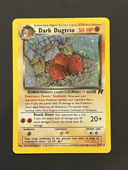 Pokemon Team Rocket Dark Dugtrio Holo Rare TCG Card 6/82 Unlimited Edition LP - Image 1