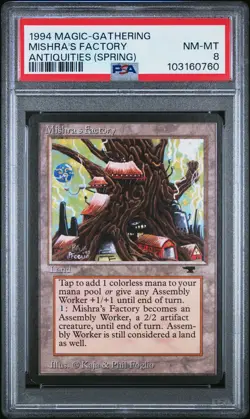 MISHRA'S FACTORY Spring Antiquities Rare PSA 8 Vintage MTG [Nostalgium] - Image 1
