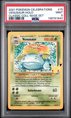 Venusaur Holo 15 Celebrations Classic Collection Pokemon PSA 9 *840 - Image 1