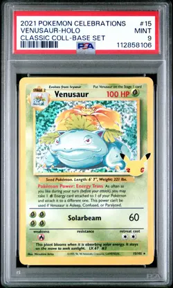 PSA 9 Venusaur 15/025 Holo Celebrations Pokemon #3 - Image 1