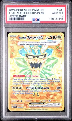 2024 POKEMON TWM EN-TWILIGHT MASQUERADE HYPER RARE TEAL MASK OGERPON EX PSA 10 - Image 1