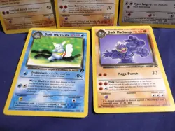 VINTAGE POKEMON Team Rocket Set (Lot of 5 Dark Pokemon) Machoke, Machamp - MP VG - Image 4