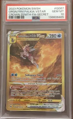 Origin Forme Palkia VSTAR GG67/GG70 Pokemon Crown Zenith Secret Rare PSA 10 - Image 1