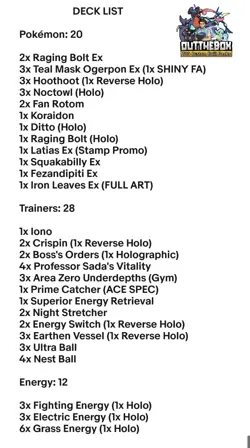 Raging Bolt Ex & Ogerpon - Pokemon TCG - OutTheBoxTCG Meta & Standard Decks - Image 2