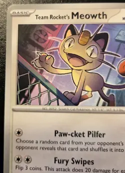 Team Rocket's Meowth 149/182 Common Scarlet & Violet Destined Rivals Pokemon TCG - Image 2