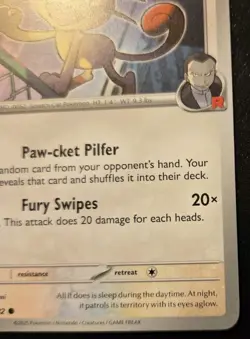 Team Rocket's Meowth 149/182 Common Scarlet & Violet Destined Rivals Pokemon TCG - Image 5