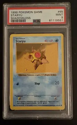 STARYU 65/102 PSA 9 MINT 1999 Pokemon Game 1st Edition Shadowless Base Set - Image 1