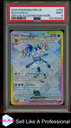 GLACEON EX SPECI4L ILL RARE POKEMON GER PRE PRISMATIC EVOLUTIONS 2025 150 PSA 9 - Image 1