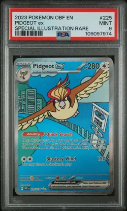 2023 Pokemon Obsidian Flames Pidgeot EX Special Illustration Rare PSA 9 #225 - Image 1