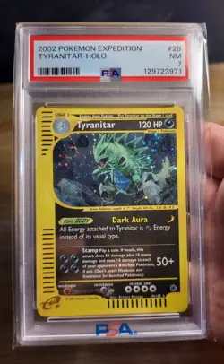 2002 Pokemon Expedition Tyranitar 29/165 Holo PSA 7 - Image 1