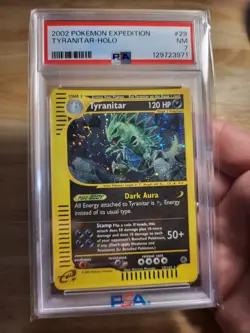 2002 Pokemon Expedition Tyranitar 29/165 Holo PSA 7 - Image 4