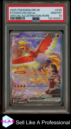 ETHAN'S HO-OH EX SPEC ILL RARE POKEMON GER DRI DESTINED RIVALS 2025 230 PSA 10 - Image 1