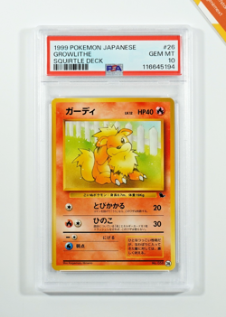 Pokemon PSA 10 Growlithe #26 Squirtle Deck 1999 Japanese - Image 1