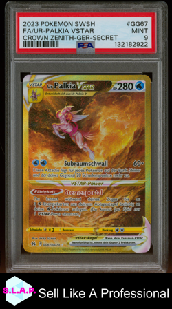 FA/UR-PALKIA VSTAR CROWN ZENITH-GER-SECRET POKEMON SWSH 2023 GG67 PSA 9 - Image 1