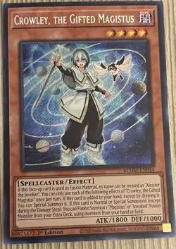 BLMM-EN044 Crowley, the Gifted Magistus Secret Rare 1st Edition YUGIOH - Image 1