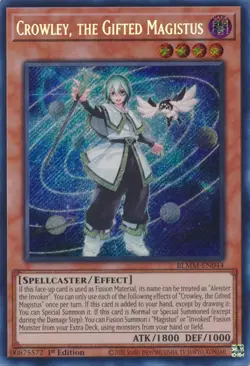 Crowley, the Gifted Magistus BLMM-EN044 Secret Rare 1st Edition YuGiOh TCG Card - Image 1
