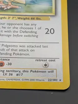 [Pokemon TCG] Pidgeotto 22/102 (Base Set) [Regular] [LP] - Image 4